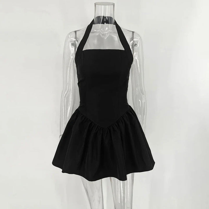 A-Line Mini Dress with Neck Closure - Sahar