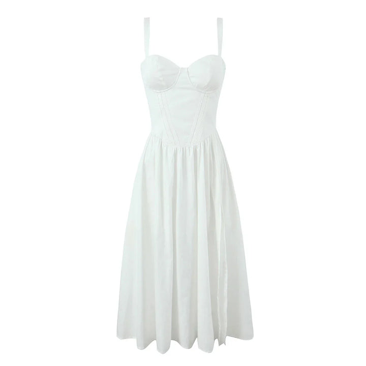 A-Line Midi Dress with Slit Detail - Paloma