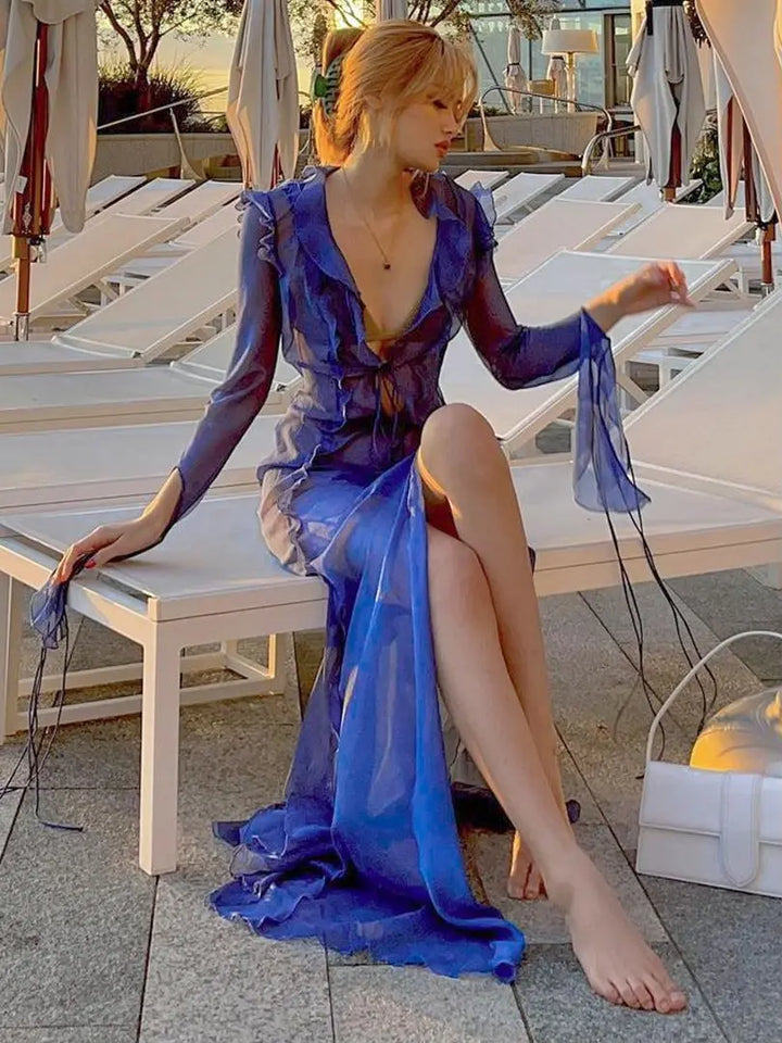 Maxi beach dress with ruffles - Don