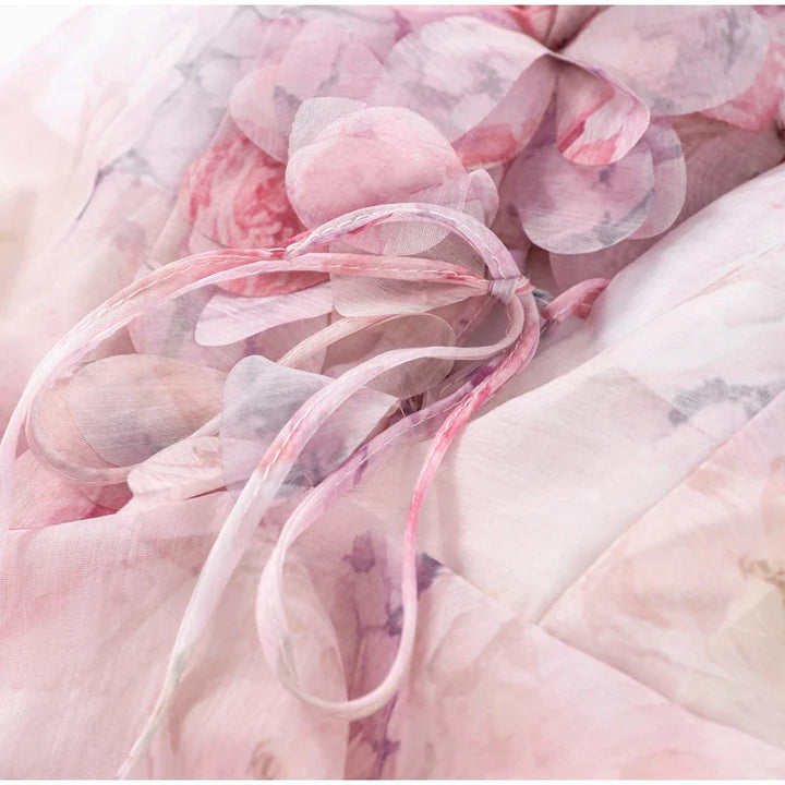3D Floral Ruffled Mini Dress - Isabella