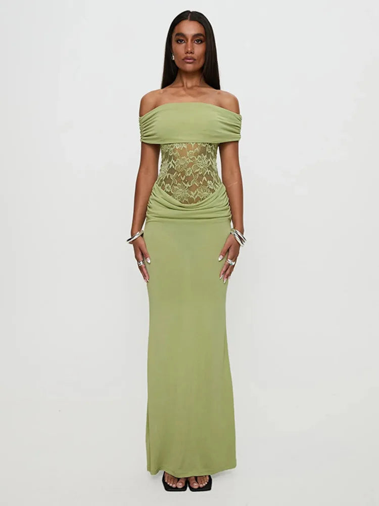Off-shoulder lace maxi dress - Jessica