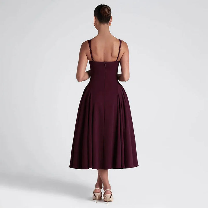 Elegant Midi A-Line Dress - Saar