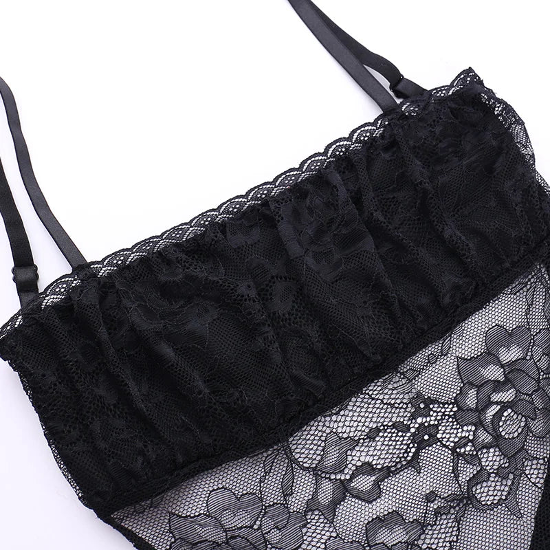 Mini lace ruffle dress - Sanya