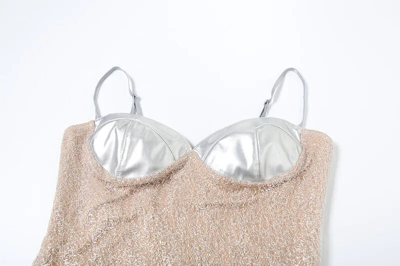 Fitted Mini Dress with Sequins - Pixie