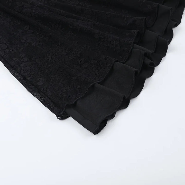 A-line Lace Mini Dress with Pin Closure - Amaris