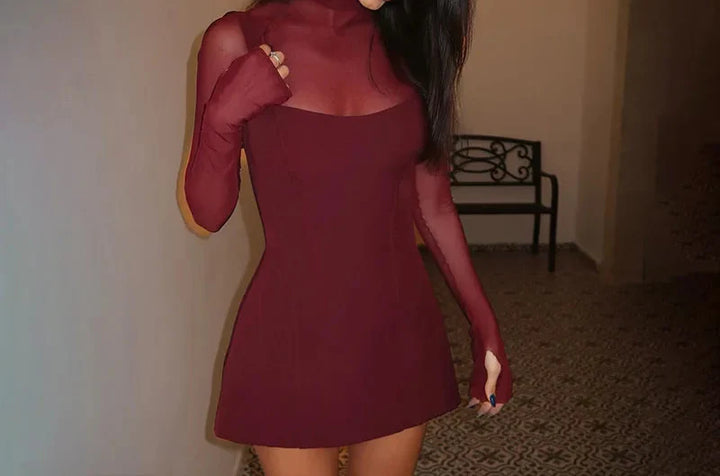 Tailored Golf Mini Dress with Mesh Design - Yilin