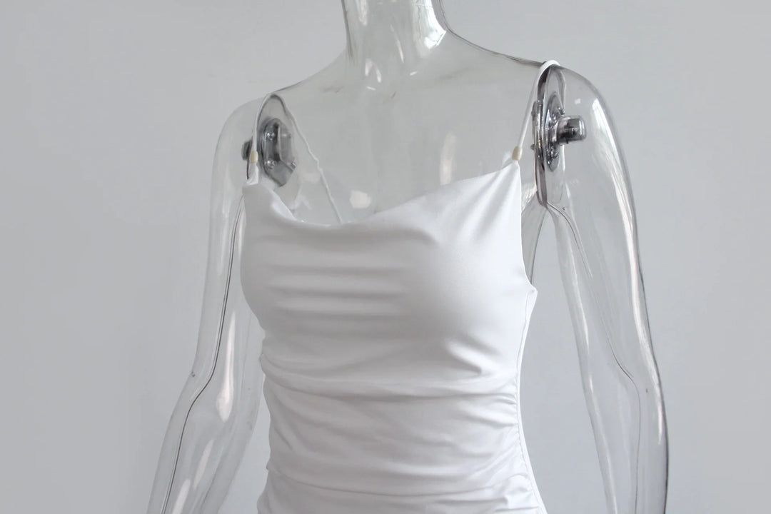 Fitted mini dress with small slit detail - ANGEL