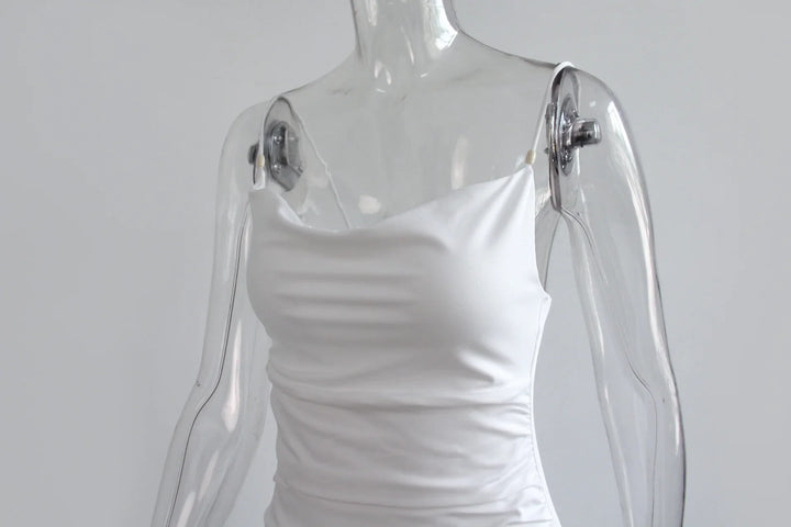 Fitted mini dress with small slit detail - ANGEL
