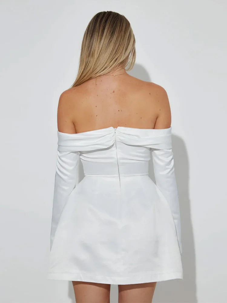 A-Line Mini Dress with Bare Shoulders - Miranda