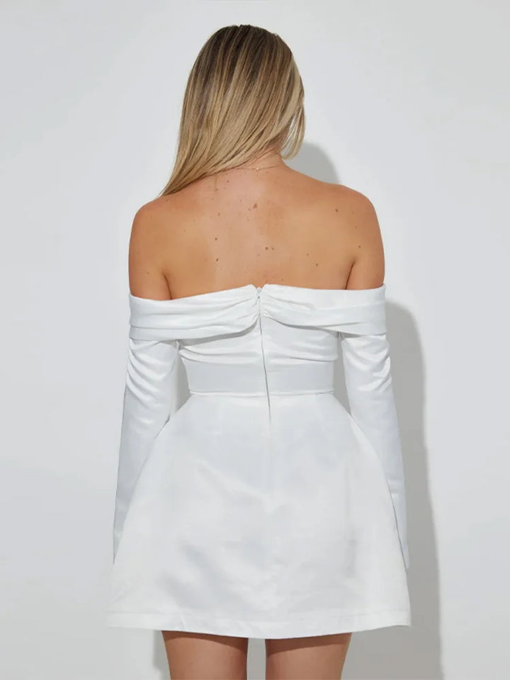 A-Line Mini Dress with Bare Shoulders - Miranda