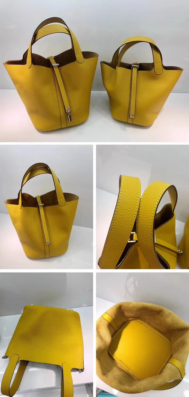 Leather bag with classic design