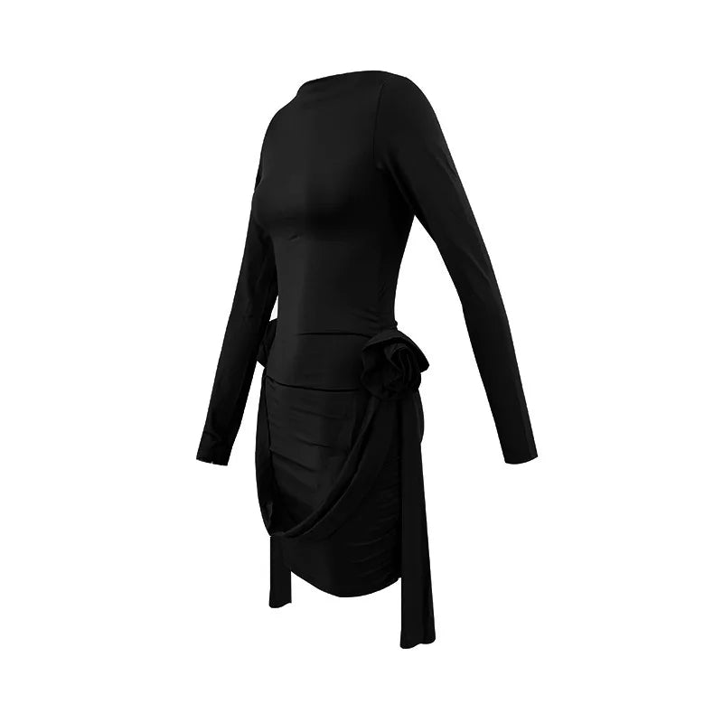 Mini dress with floral appliqué and ruffles - Orala