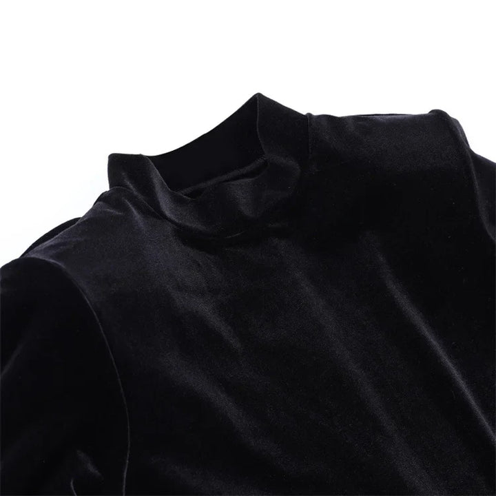 Velvet Golf Mini Dress with Ruching Detail - Julia