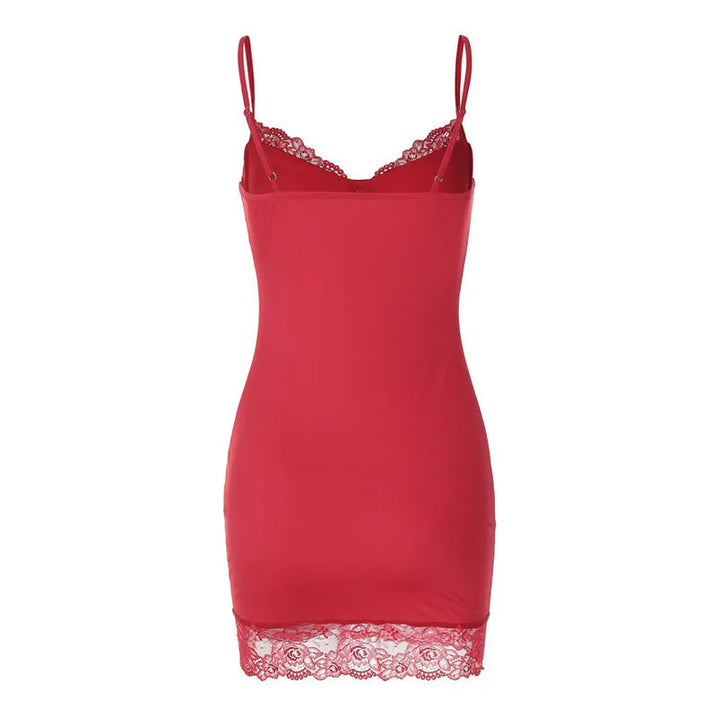 Fitted mini dress with lace decoration - Alice