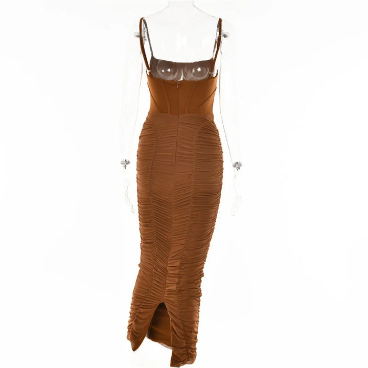 Fitted ruched maxi dress - Noya Lee
