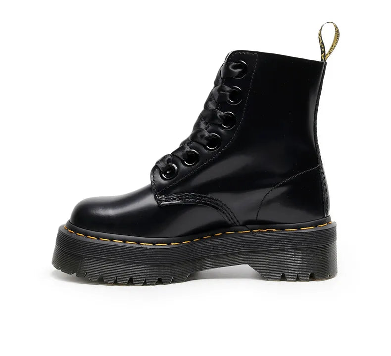 Leather boots with satin laces - Winnie
