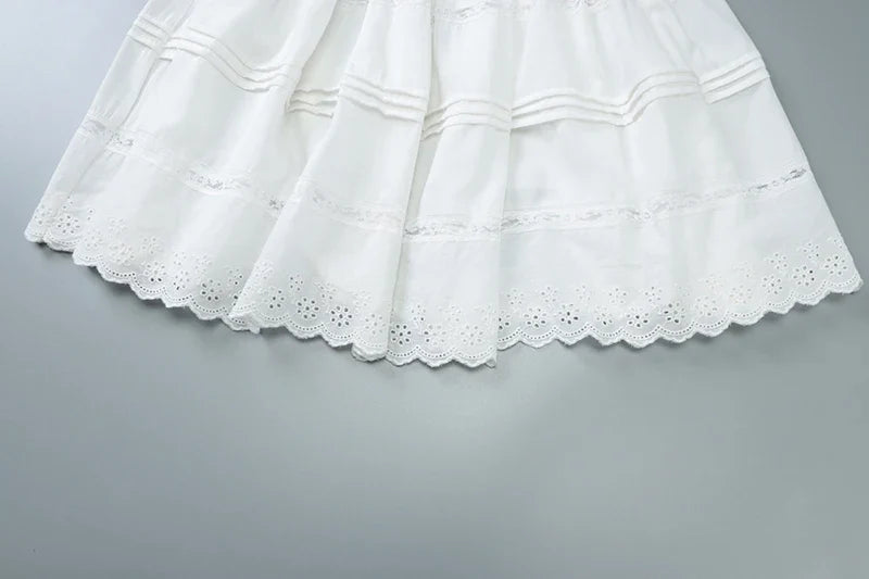 A-Line Strapless Mini Dress with Ruching and Lace Detail - Lavin