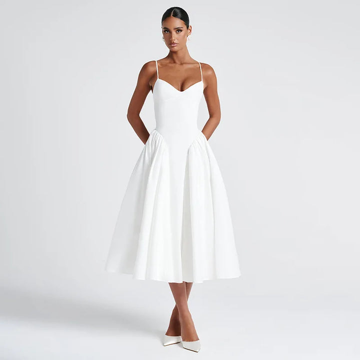 Midi Dress with Classic A-Line Design - Marta