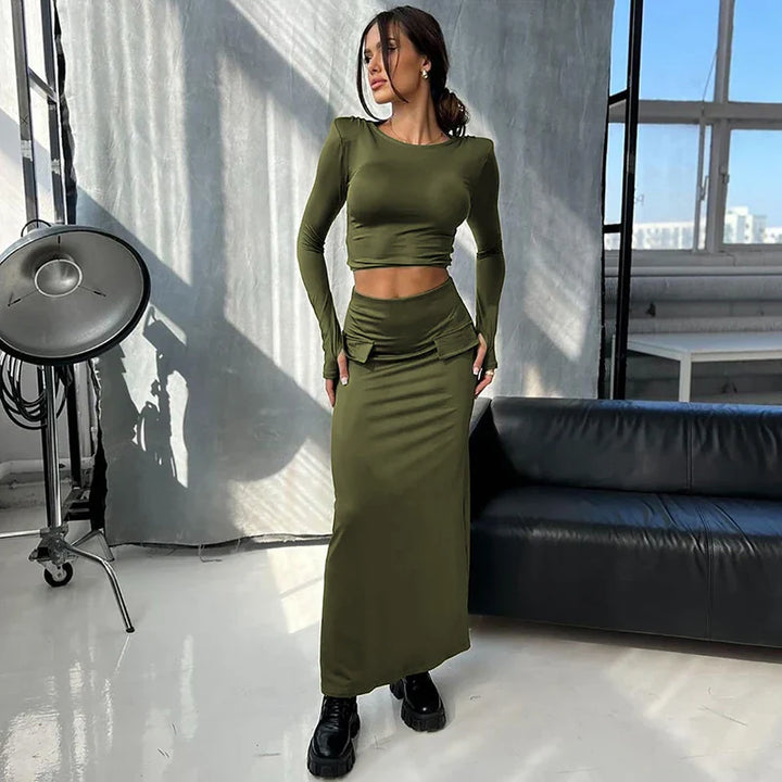 Two-piece set with top and maxi skirt - Buddy