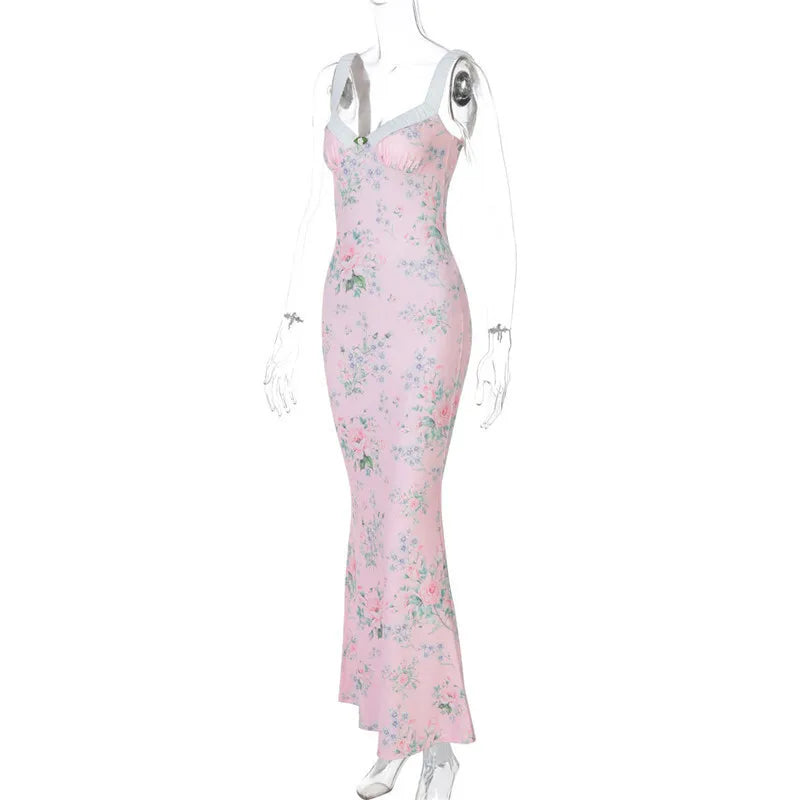 Floral Maxi Dress with Bow Detail - Cleo