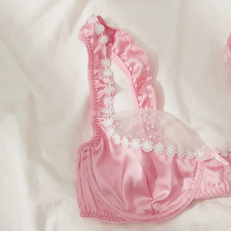 Satin Lingerie Set with Lace Detail - Adaline