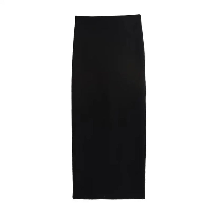 Two-Piece Knit Set with Buttoned Vest and Maxi Skirt - Polina
