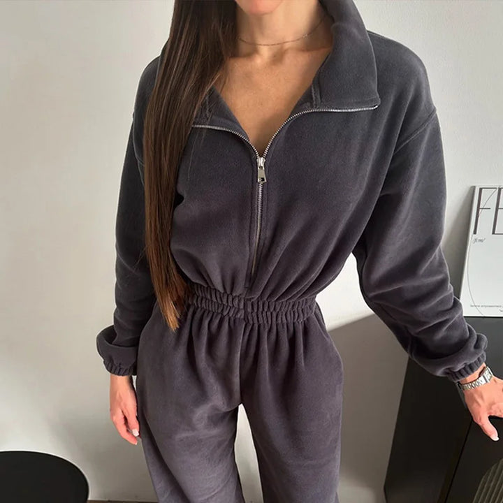 Winter Jumpsuit with Front Zipper - Frances