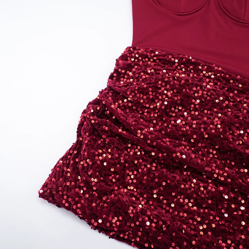 Mini dress with sequin design and scarf detail - GIGI