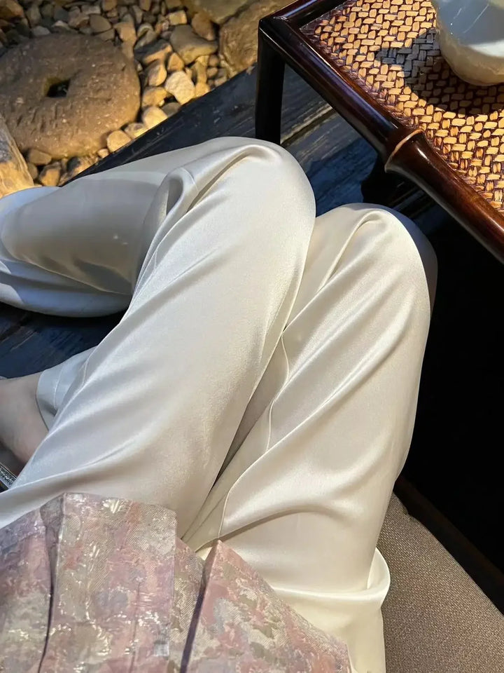 Loose fit satin pants