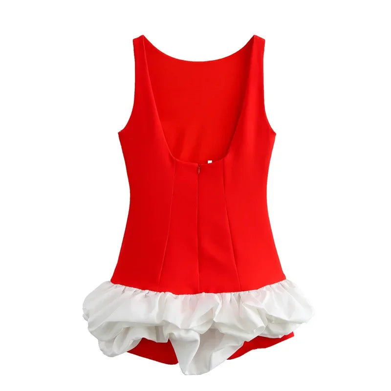 Mini Dress with Whipped Cream Design - Rosalie