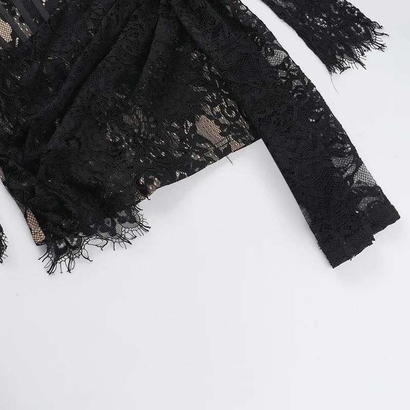 Lace mini dress with corset design - Ella Lee
