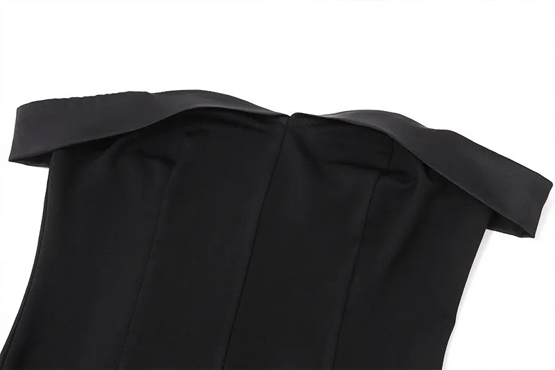 Mini Dress with Velvet Detail and Off-Shoulder - Estefania