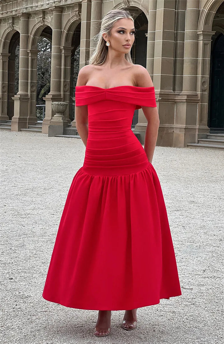 Maxi off-shoulder dress - Tehila