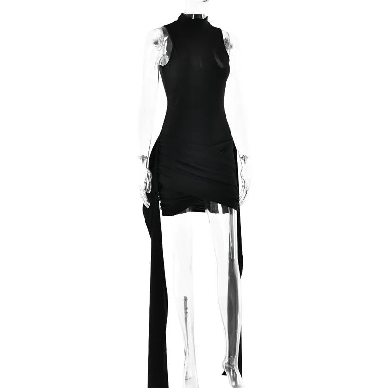 Mini Dress with Ruching and Ruffle Details - ANNA