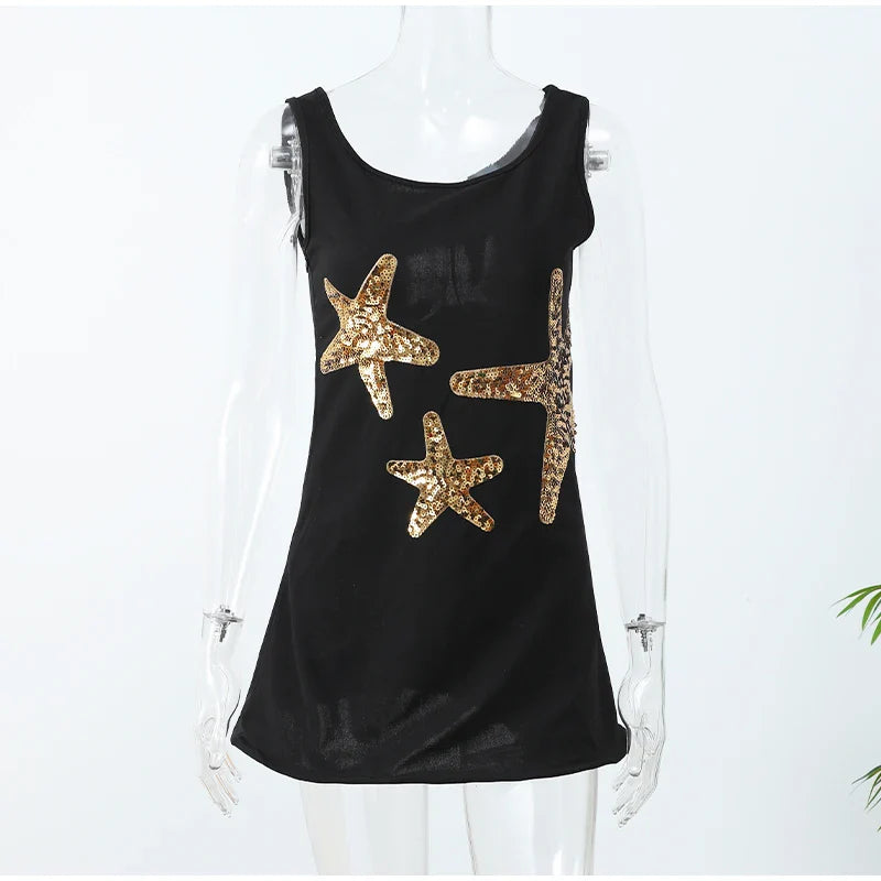Mini Dress with Sequin Starfish Detail - Daisy