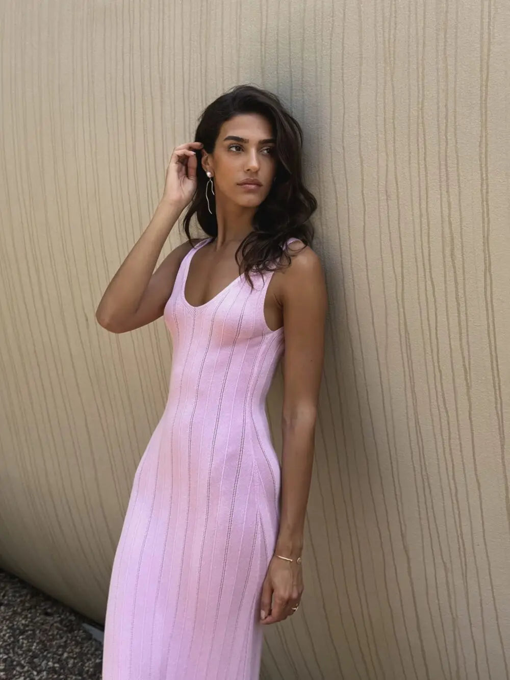 Knitted Maxi Dress with Open Back - Maliyah