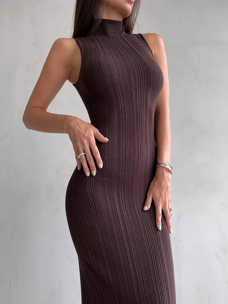 Maxi Dress with Low Turtleneck - Andriana