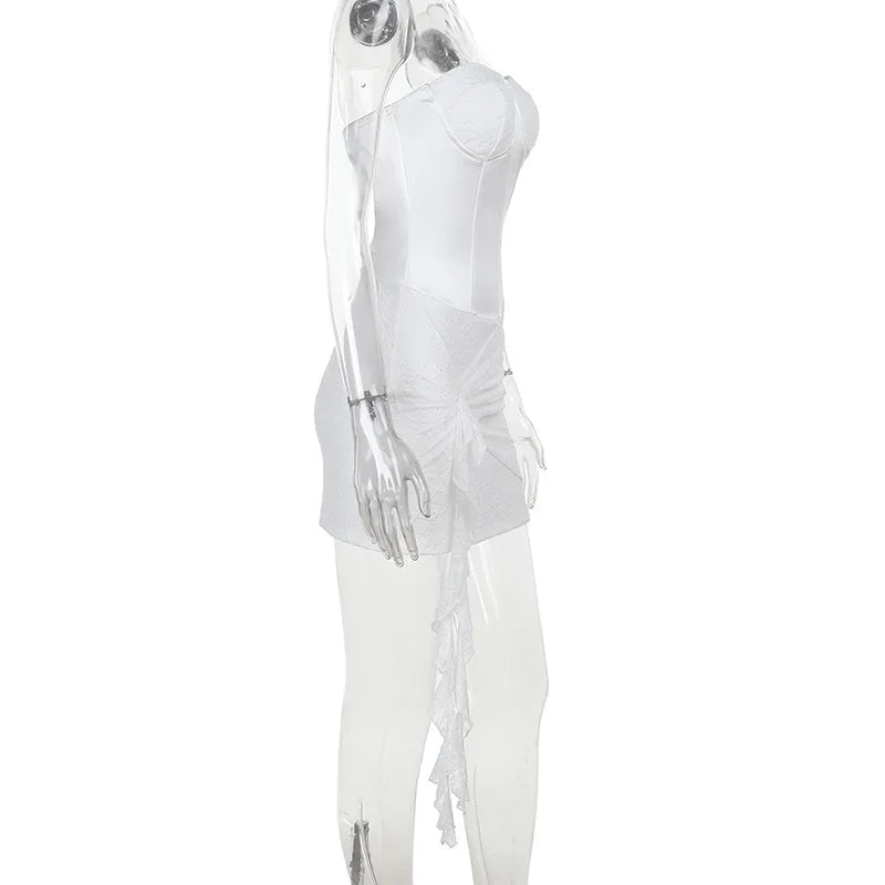 Strapless mini dress with lace trim - Marian