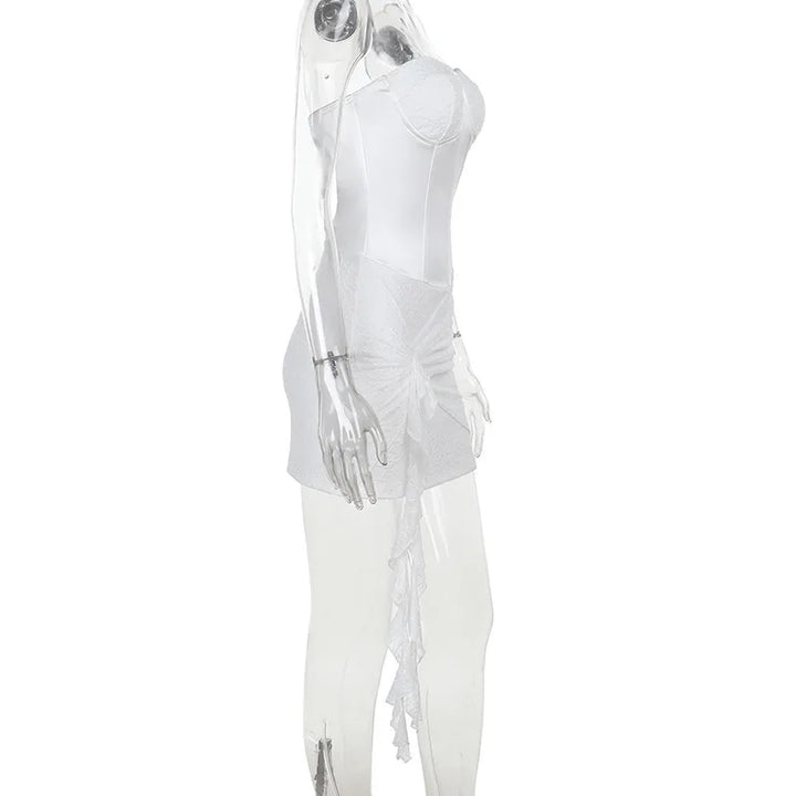 Strapless mini dress with lace trim - Marian