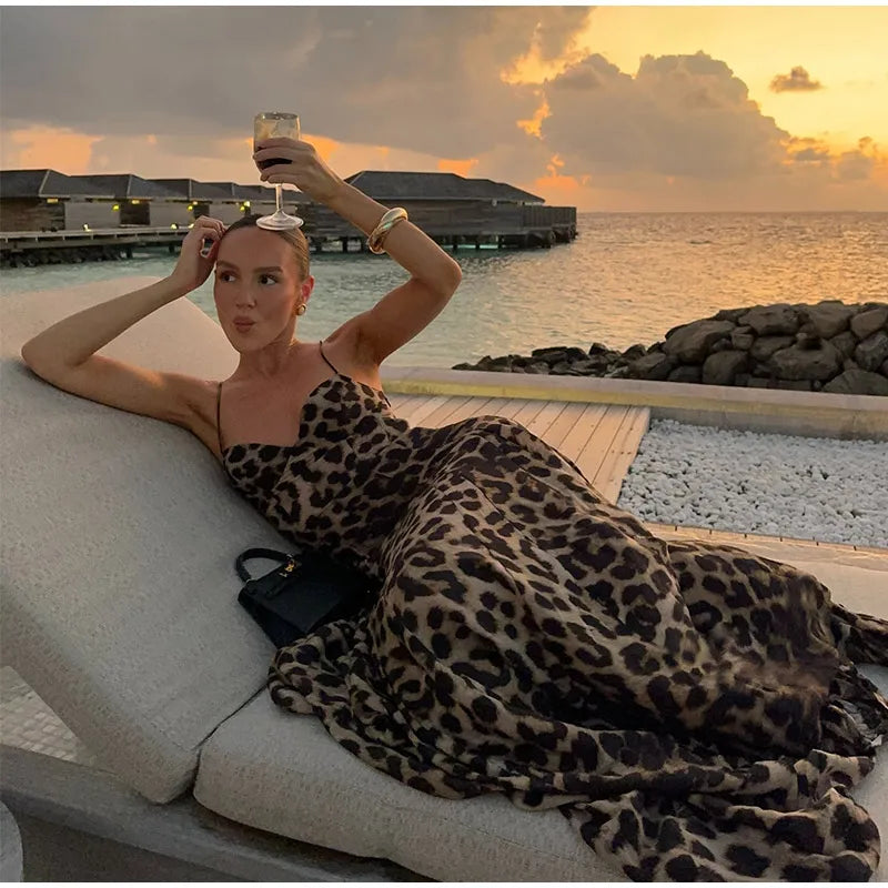 Leopard Print A-Line Maxi Dress - Milani