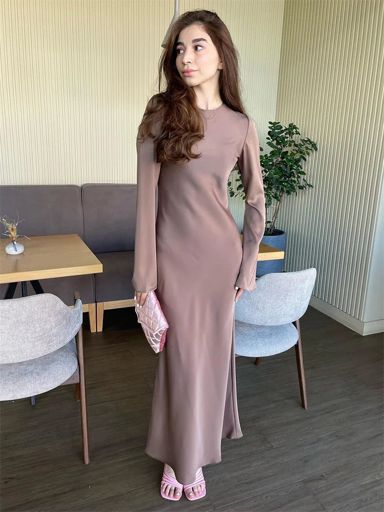 Satin maxi dress - Dekel