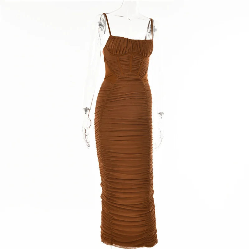 Fitted ruched maxi dress - Noya Lee