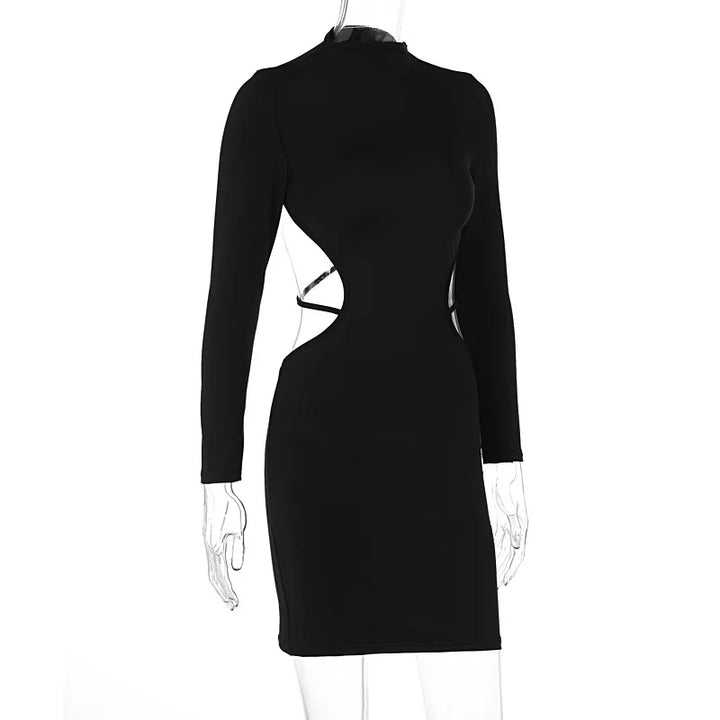Tight Mini Dress with Open Back - Jade