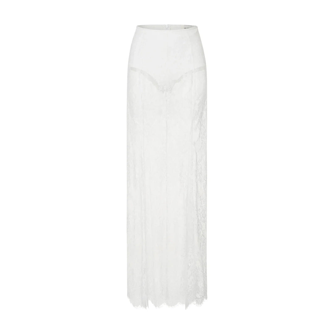 Elegant two-piece set strapless top and maxi lace skirt - Juline