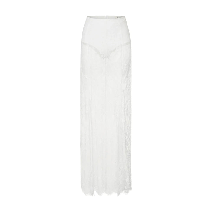 Elegant two-piece set strapless top and maxi lace skirt - Juline