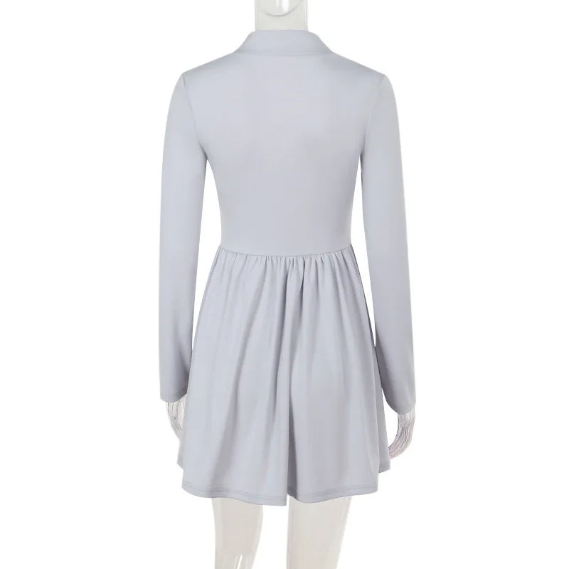 Tailored mini A-line dress with neckline design - Naomi