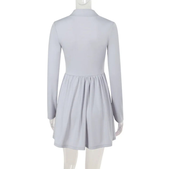 Tailored mini A-line dress with neckline design - Naomi
