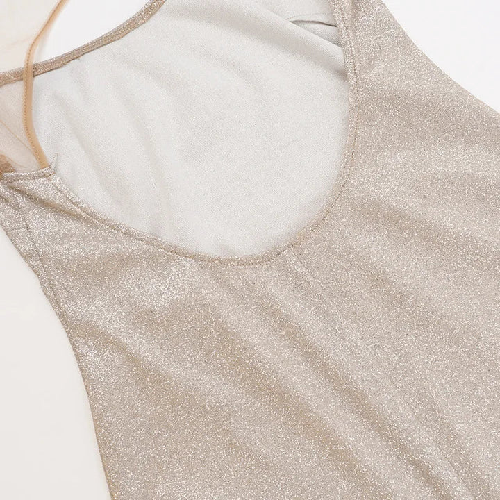 Sequin maxi dress with open back - SPARKLE