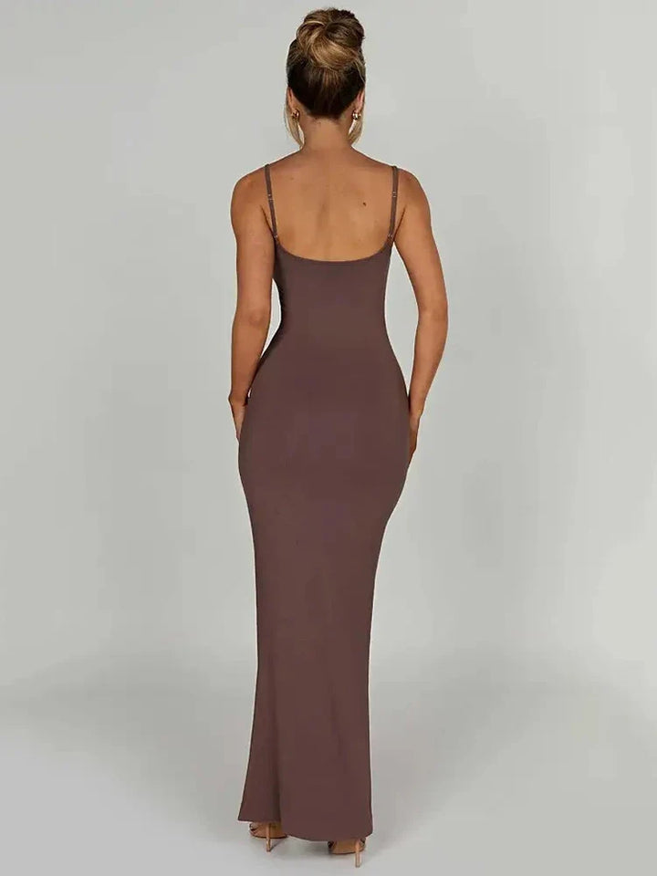 Fitted maxi dress with shaping fabric - Jordi