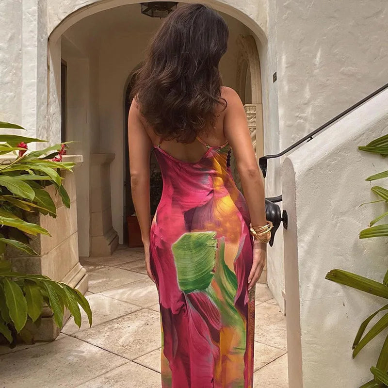 Maxi Dress with Exotic Print - Zendaya
